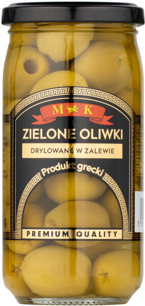 MK GREEK GREEN OLIVES PILLED 350G LARGE