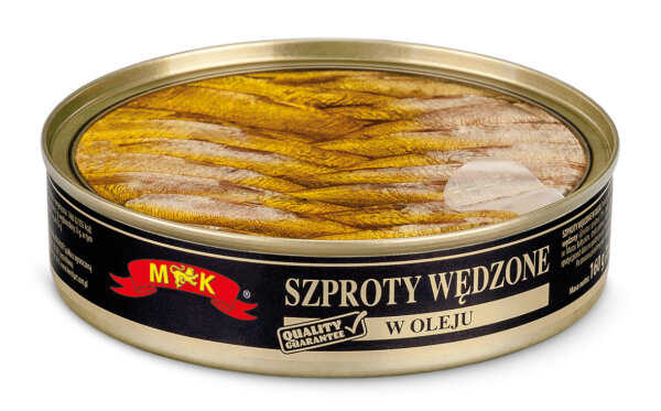 MK SPRATS SMOKED IN OIL 160G TRANSPARENT LID