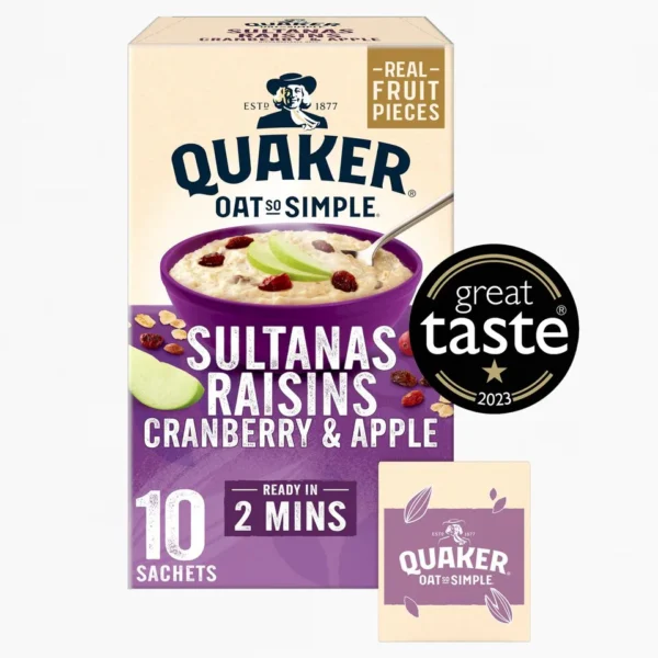 Quaker Oat So Simple Sultana & Raisin Porridge Sachets 10×38.5g